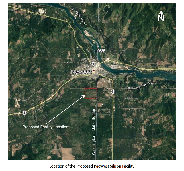 MAP THAT PACWEST SILICON PROVIDED TO DEPARTMENT OF ECOLOGY