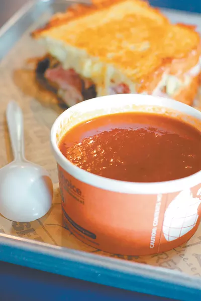 Meltz in Coeur d'Alene serves its "Xtreme" tomato soup as a meal, side or combo. - CARRIE SCOZZARO PHOTO