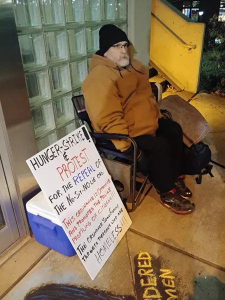 Local activist Alfredo LLamedo's hunger strike begins Monday evening. - DANIEL WALTERS PHOTO