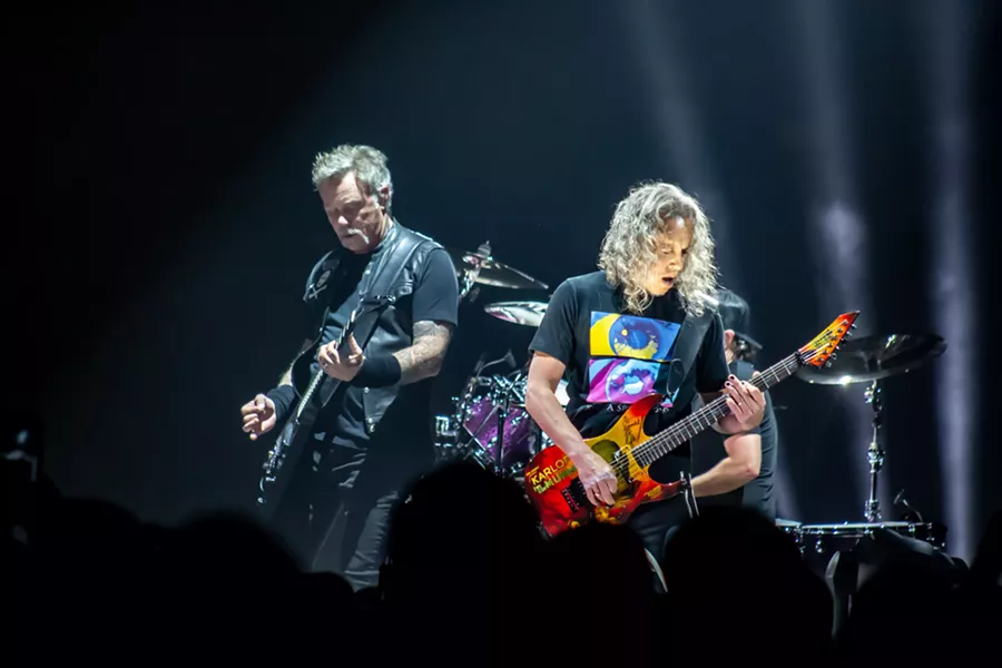 James Hetfield (left) and Kirk Hammett kicking ass. - QUINN WELSCH PHOTO
