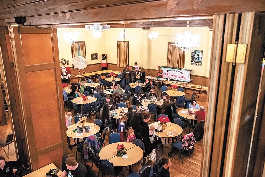 The Roxie served up a Christmas meal for area low-income families. - ERICK DOXEY PHOTO