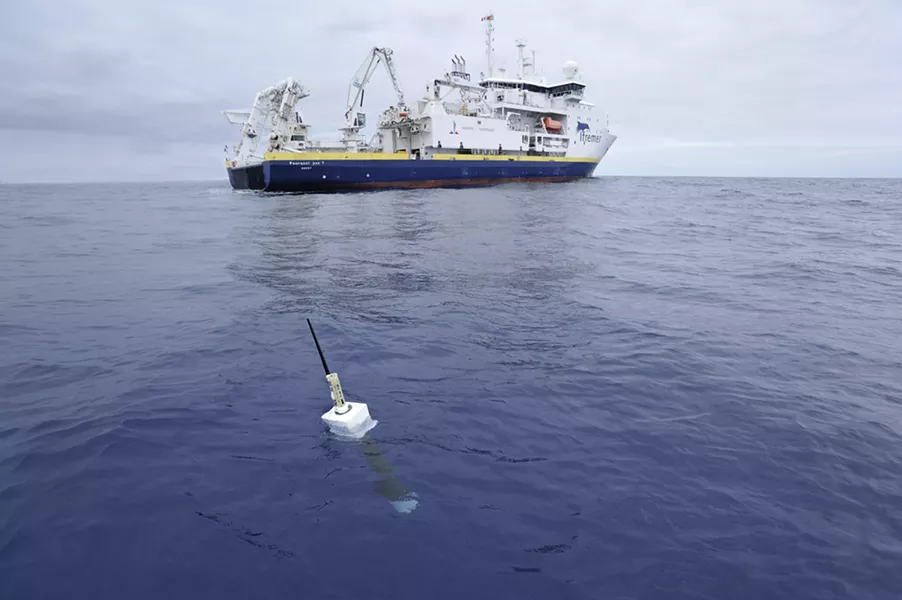 In an undated photo provided by researchers, the French research ship Pourquoi Pas deploys a sensor as part of the Argo project to monitor ocean temperatures. Scientists say that ocean warming is accelerating more quickly than previously thought, a finding with dire implications because almost all of the heat trapped by greenhouse gases ends up stored in oceans. (Olivier Dugornay/IFremer/Argo via The New York Times) - OLIVIER DUGORNAY/IFREMER/ARGO VIA THE NEW YORK TIMES