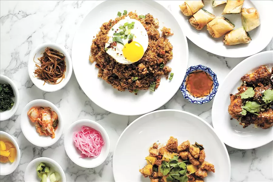A spread of D'Bali's colorful, flavorful Southeast Asian fare. - YOUNG KWAK