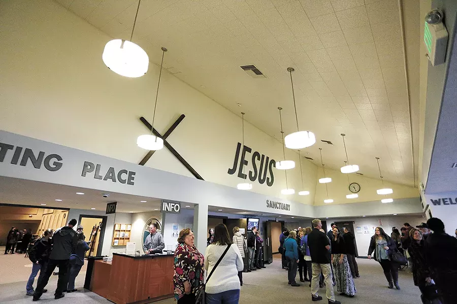 The interior of Southside Christian, which occupies an old movie theater. - YOUNG KWAK