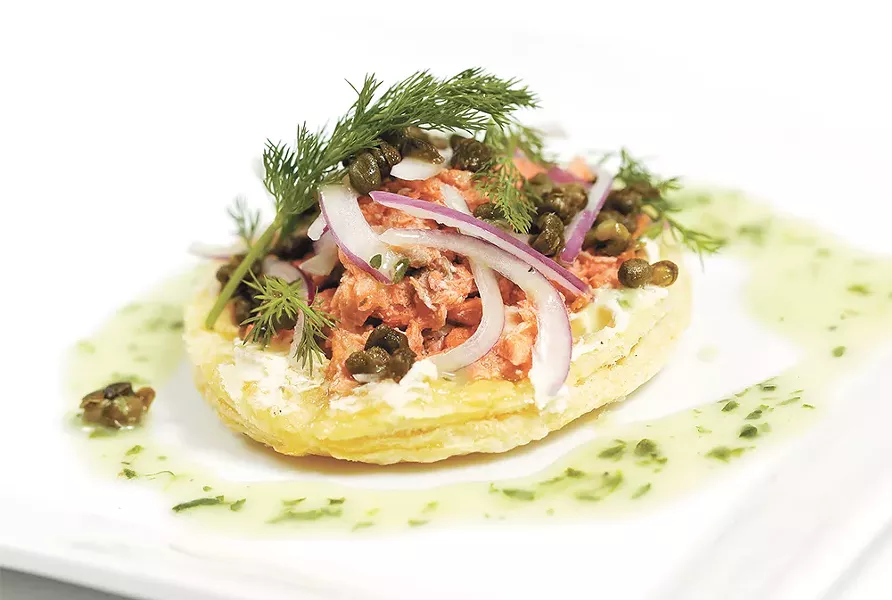 Smoked salmon tart from Ambrosia Bistro and Wine Bar