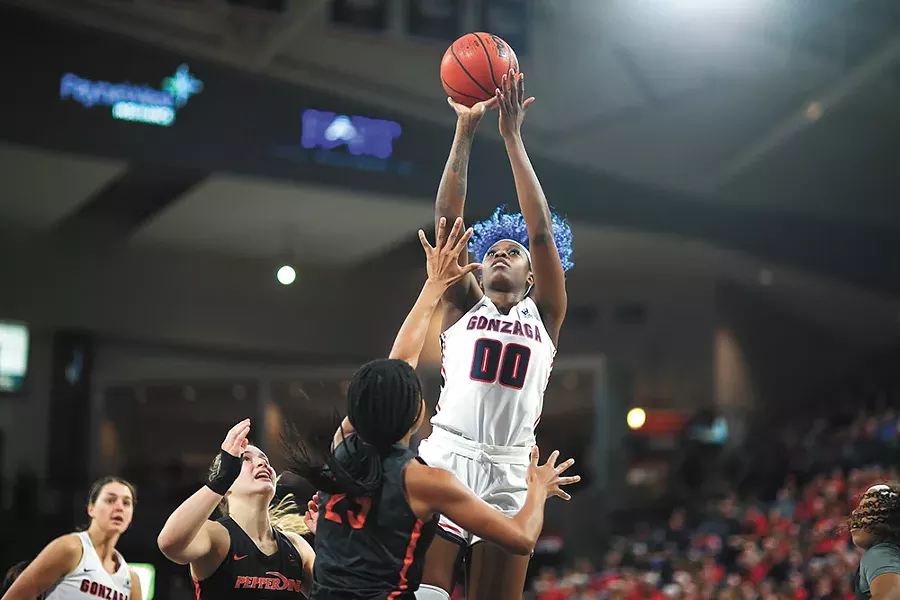 Zykera Rice is key to Zags' fortunes moving into March Madness. - MIKE WOOTTON PHOTO