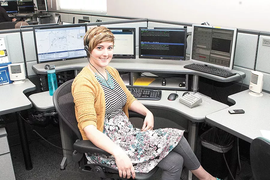 With three years on the 911 desk, Marci Prettyman is already considered a "lifer." - MEGHAN KIRK