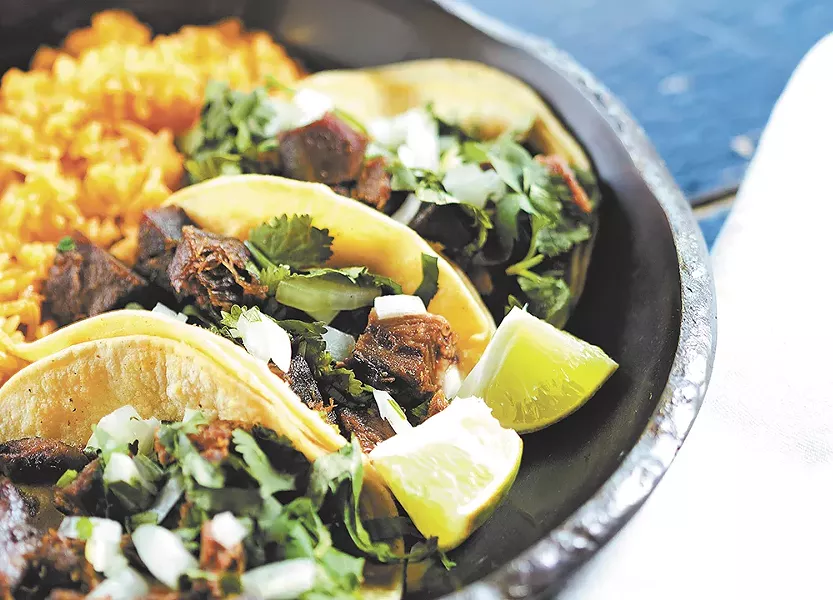 Cow tongue tacos from Tacos Tumbras. - YOUNG KWAK