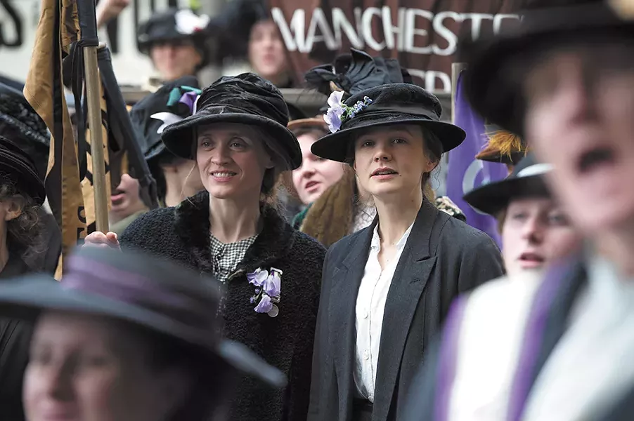 Carey Mulligan (right) in Suffragette.