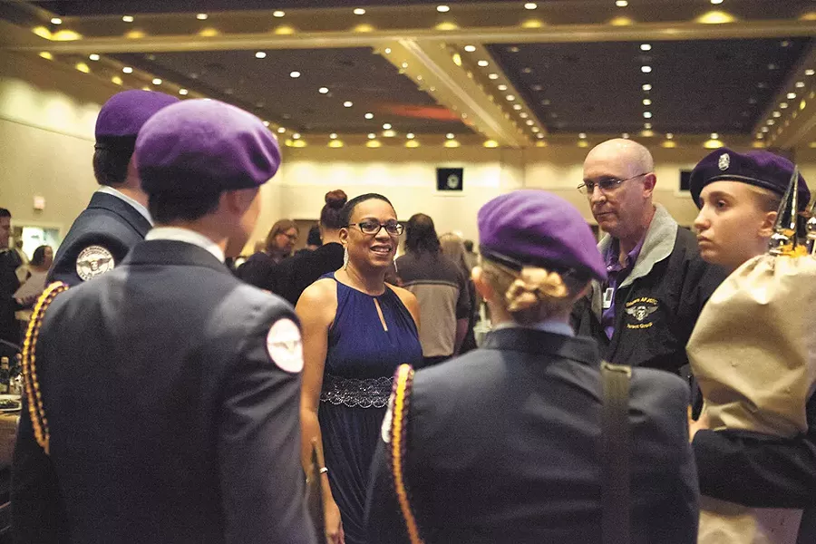 Spokane NAACP President Naima Quarles-Burnley, at a fundraiser in November, has sought to draw in other community groups into the organization. - KRISTEN BLACK