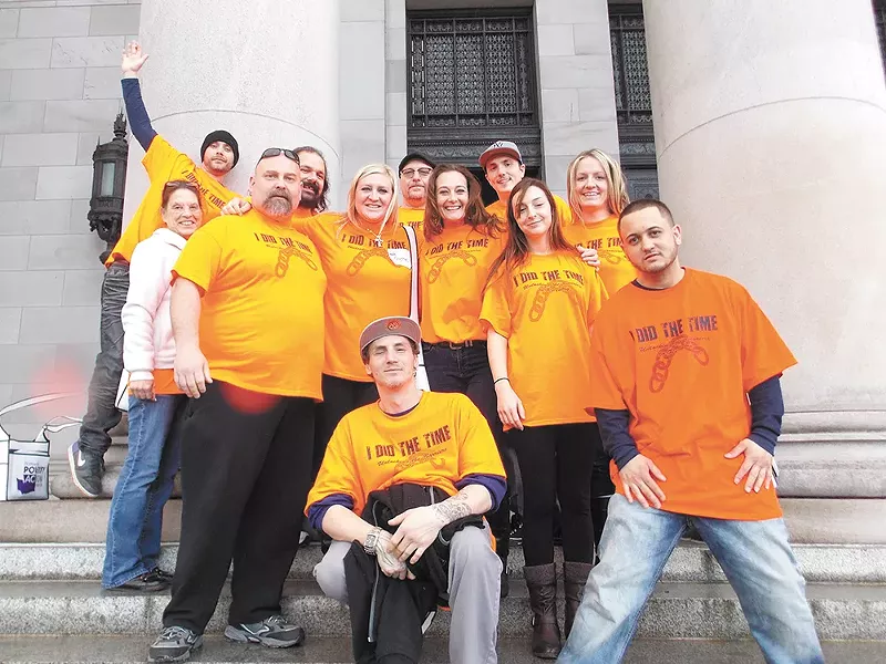 Members of I Did The Time group traveled last year to Olympia to lobby for bills that would make it easier for felons like them to pay off their court fees and find a job. - PHOTO COURTESY OF LAYNE PAVEY