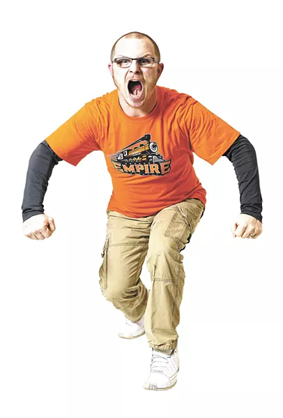 Keith Witt is the man behind the mask as the Spokane Empire's new mascot. - YOUNG KWAK