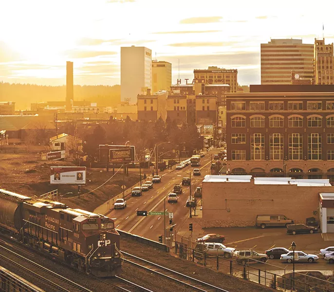 Looking west at downtown Spokane. - YOUNG KWAK