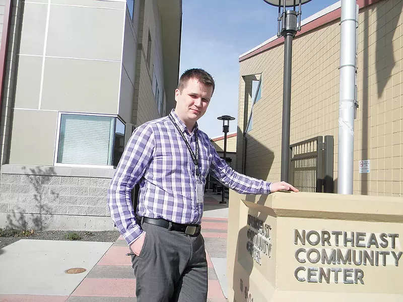 Kai Nevala stands outside of the health clinic at the Northeast Community Center, which he oversees. - JAKE THOMAS