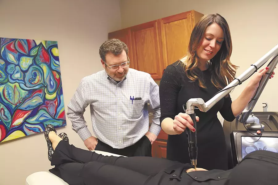 Advanced Aesthetics, a Spokane-based cosmetic surgery clinic, uses lasers to remover unwanted tattoos. Unlike at other establishments, the procedure is overseen by Kevin Johnson, a medical doctor. - SARAH PHILP