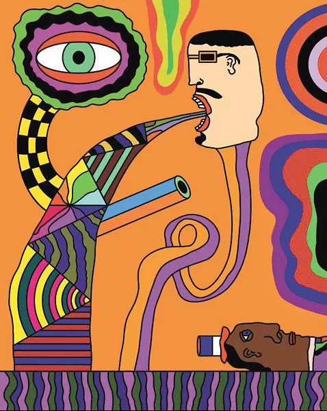 James Frye's work touches on psychedelia.