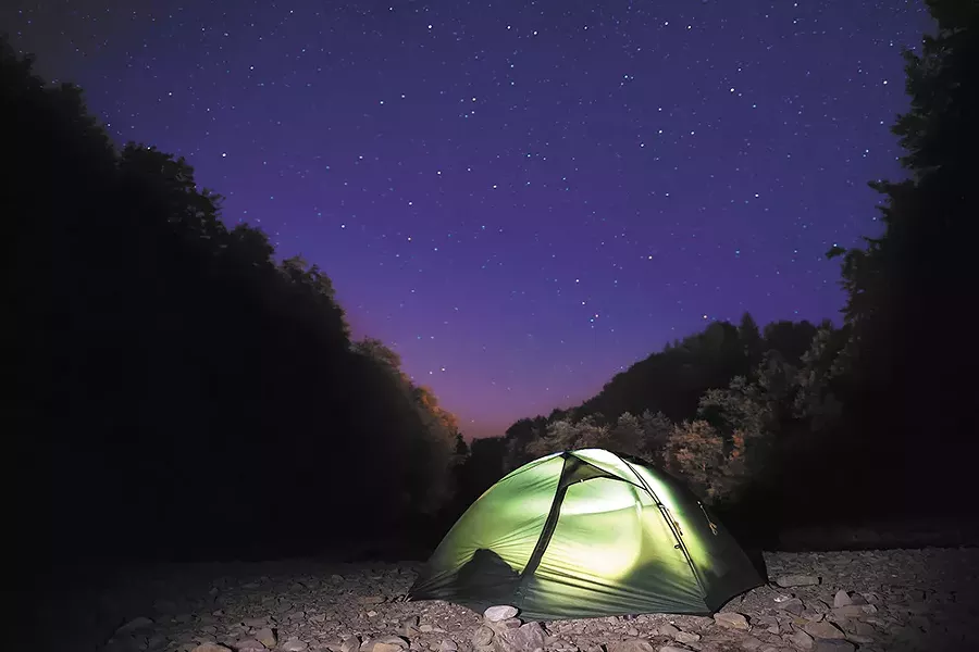 Start with a tent and work from there when assembling your camping arsenal.