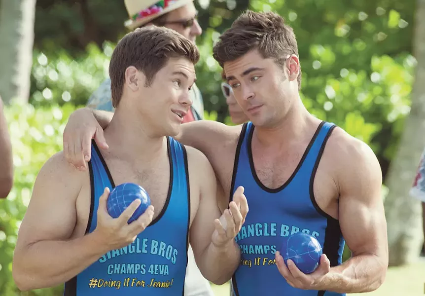 Adam Devine and Zac Efron fail to find the funny.
