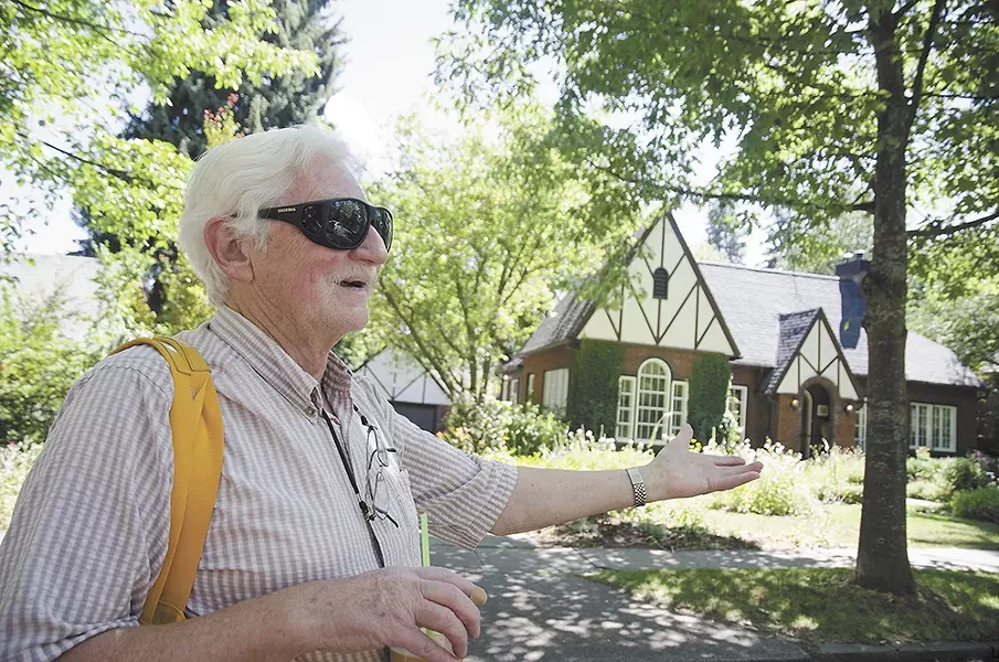 Longtime resident Nels Reese gives detailed tours of the stately district. - JACOB JONES