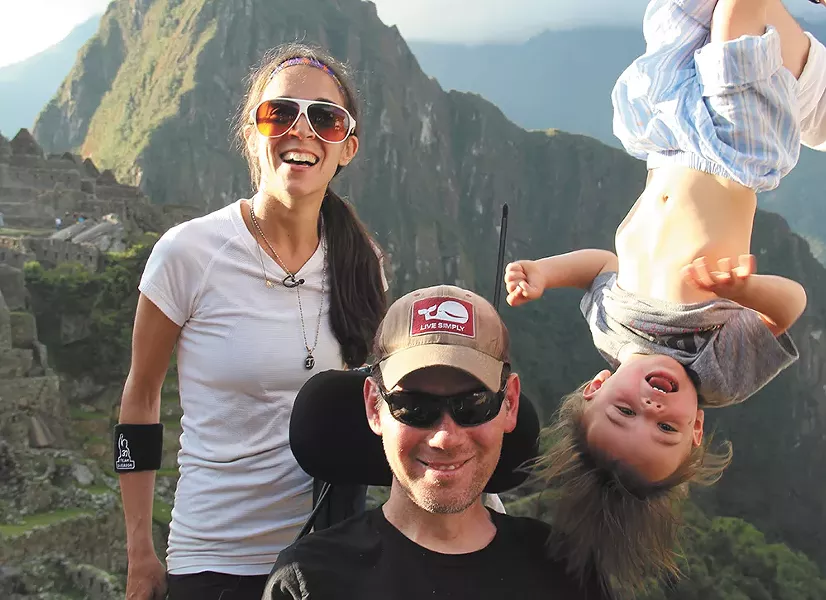 Gleason climbed Machu Picchu with his wife, Michel, and son, Rivers, and other friends.