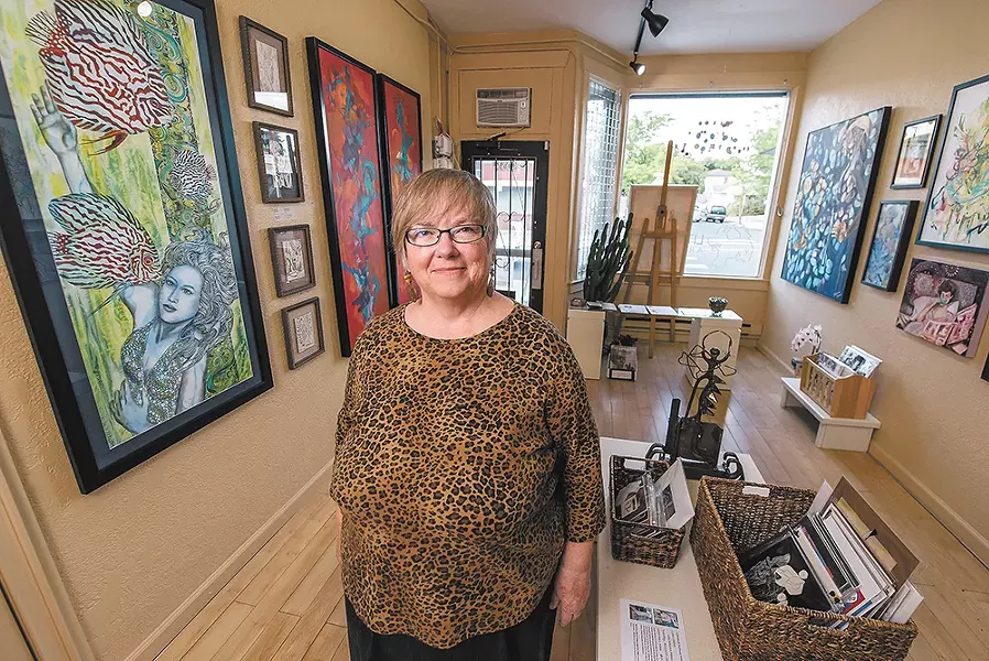 Gallery owner and artist Kay West hopes the presence of Little Dog helps boost the local arts scene. - ERICK DOXEY
