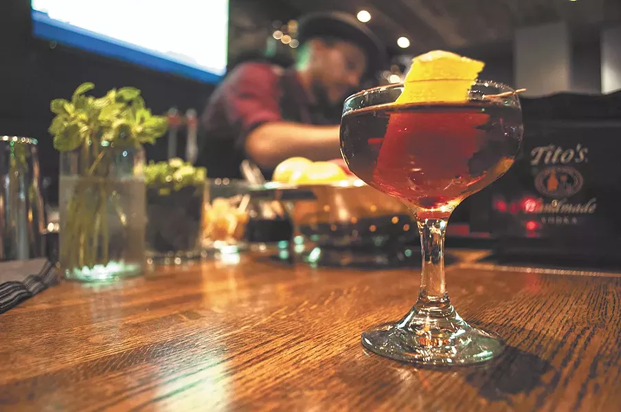A delicious “Ambidextrious Cocktail” at Volstead Act.