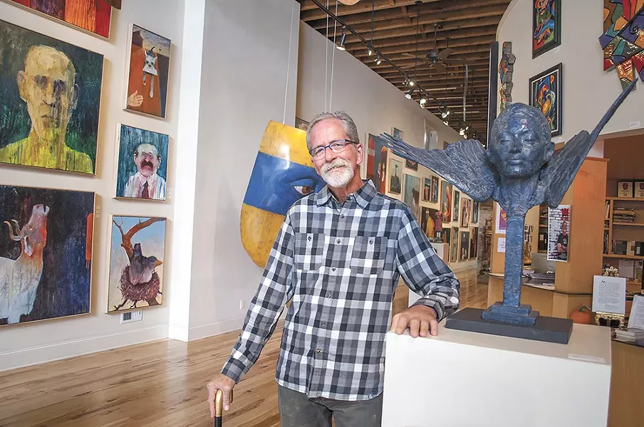 Steve Gibbs inside the Art Spirit Gallery, which he helped found in 1997. - SARAH PHILP