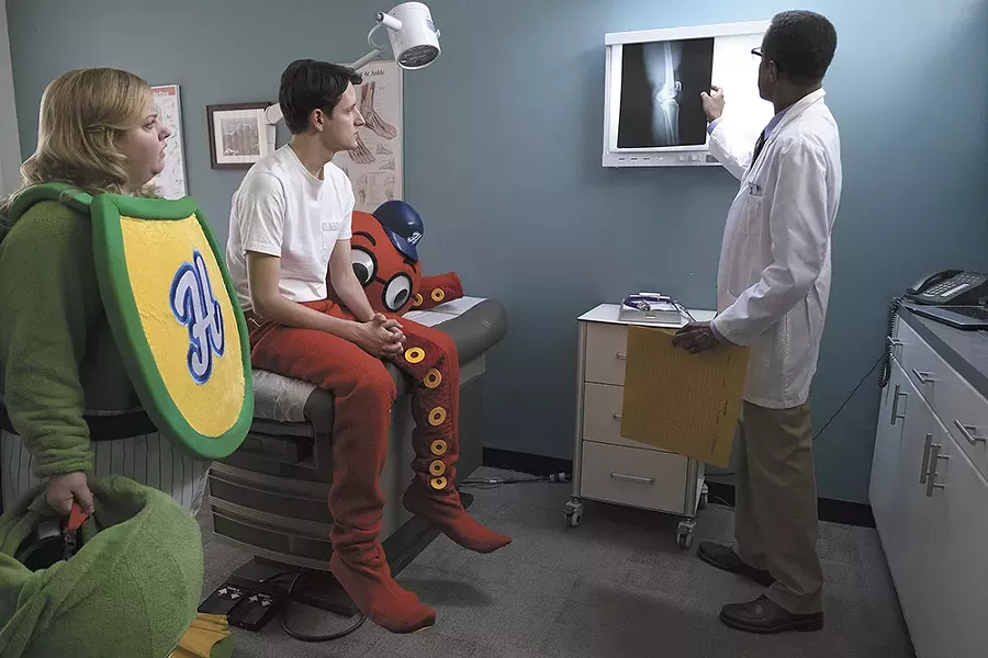Sarah Baker and Zach Woods are two of the new faces in Christopher Guests' troupe seen in Mascots.