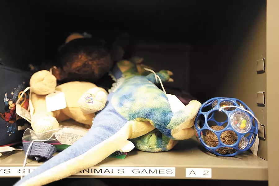The airport organizes lost items in the hope that owners will return to retrieve them. - YOUNG KWAK