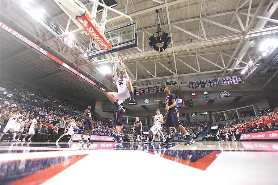A back injury kept Przemek Karnowski out most of last season, but he's back and hoping to make an impact on a new-look Gonzaga squad. - YOUNG KWAK