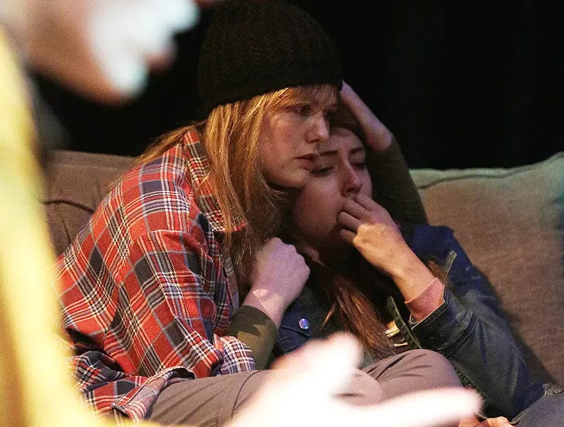 Senior Talena Kelln (left) with Isabella Jackowich as part of a post-apocalyptic acting troupe. - YOUNG KWAK