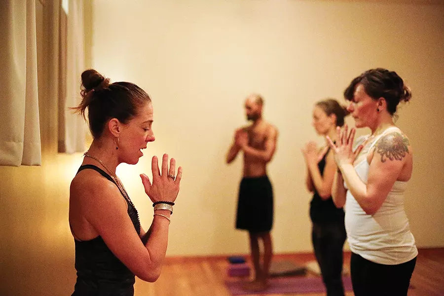 Shelley Enlow (left): Ashtanga helps you discover, "what your life is really about." - YOUNG KWAK