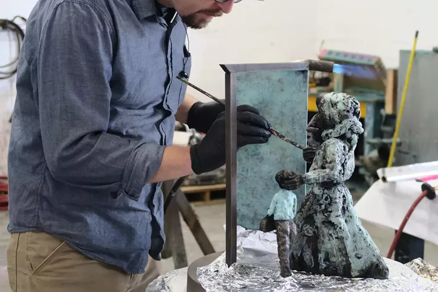 Ildiko Kalapac's sculpture is on display at the Spokane YWCA.