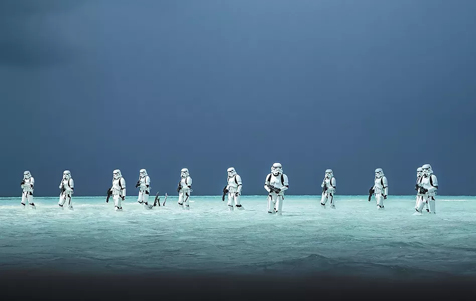 No matter what era in the Star Wars world, storm troopers always look the same.