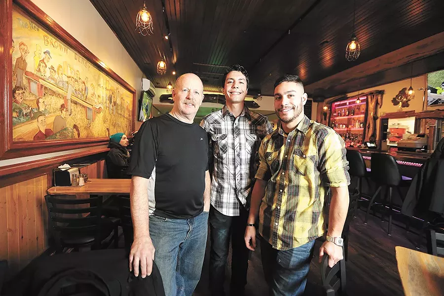 Brown Derby co-owners Dave Jones, his stepsons Casey Yahrling and Sean Yahrling, have revived the historic bar in the Garland District. - YOUNG KWAK