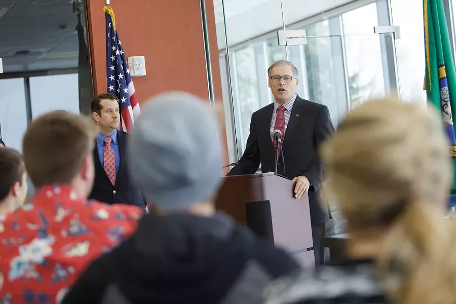 Washington Gov. Jay Inslee wants to raise taxes to pay for schools. - YOUNG KWAK