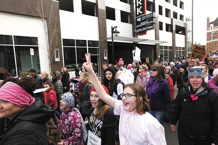 Scenes from Saturday's Women's March on Spokane. - YOUNG KWAK