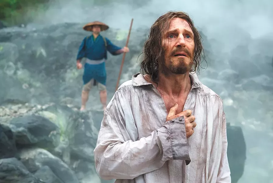 Liam Neeson is priest trying to survive in feudal Japan in Silence.