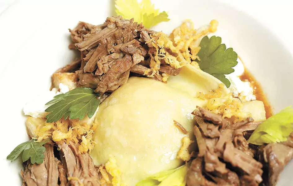 The raviolo al uovo is one of the dishes you'll find on Ruins' Restaurant Week menu. - YOUNG KWAK