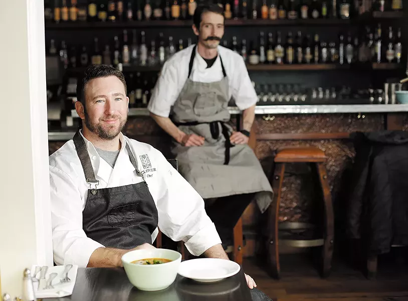 Clover chef Travis Dickinson (front) and sous chef Cody Geurin - YOUNG KWAK