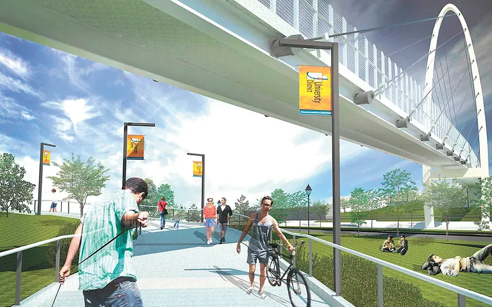 Walkers, bikers and strollers will share the area. - RENDERING COURTESY OF CITY OF SPOKANE