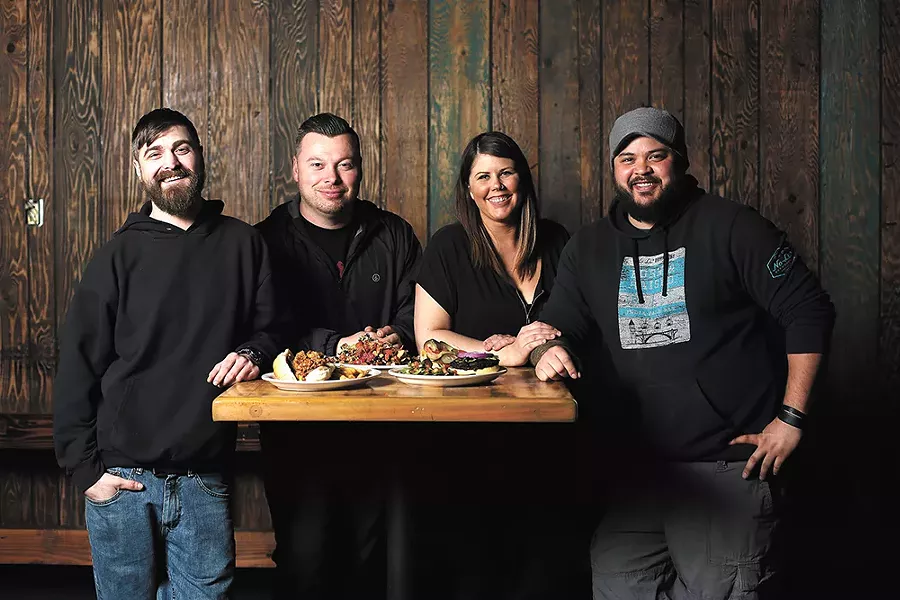 Co-owners (from left) Greg Healy, Darin Talotti, Krista Christofferson and Steven Barclay teamed up to bring the Viking pub back to life. - YOUNG KWAK