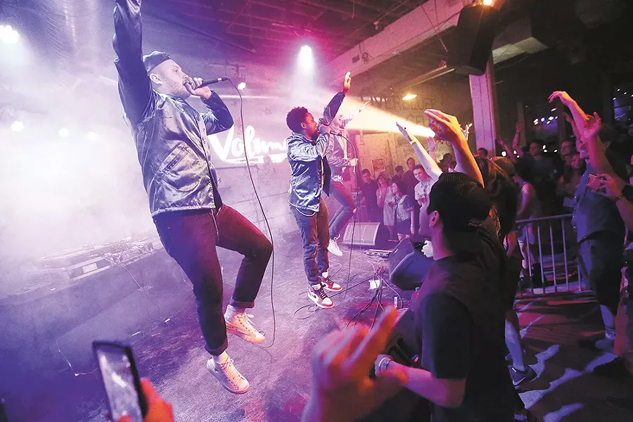 The raucous scene last year at the Terrain stage. - YOUNG KWAK