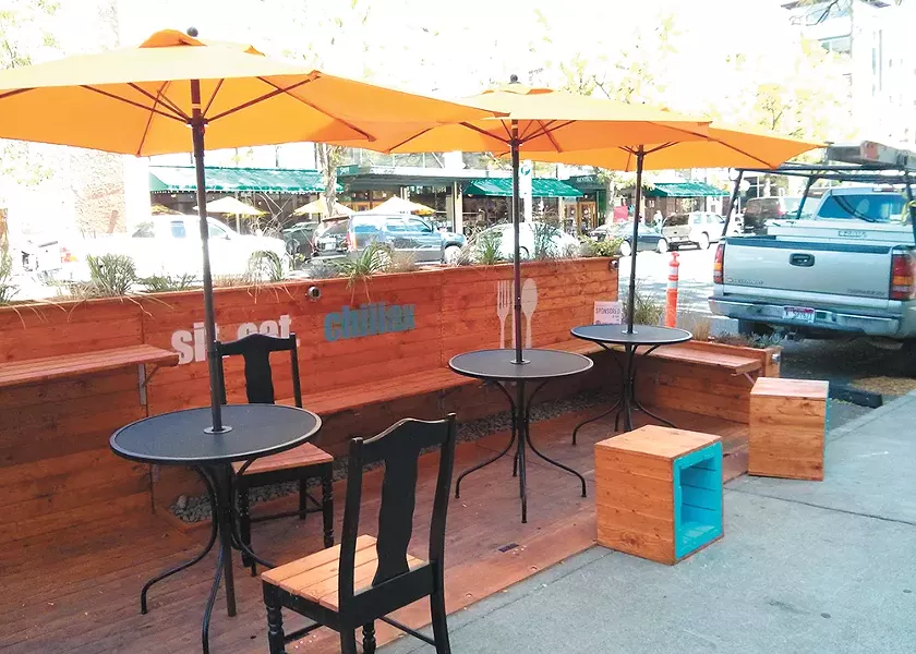 A parklet in downtown Spokane. - CHEY SCOTT