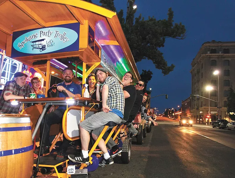 Earn your (booze-fueled) calories on the Spokane Party Trolley. - YOUNG KWAK
