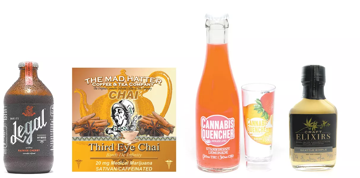 Some of the liquid edibles available in Washington.