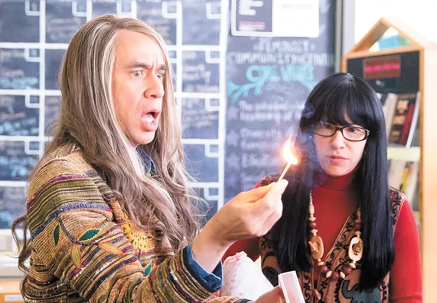 Fred Armisen, who performs at the Bing on Friday, as bookstore owner Candace on Portlandia, pictured with series co-creator Carrie Brownstein. - IFC PHOTO