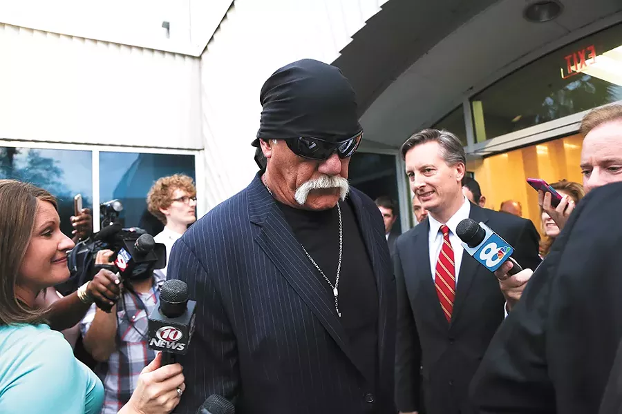 Wrestler Hulk Hogan leaves a Florida courtroom in early 2016 after winning a defamation case that bankrupted the media company Gawker. - EVE EDELHEIT/ZUMA WIRE