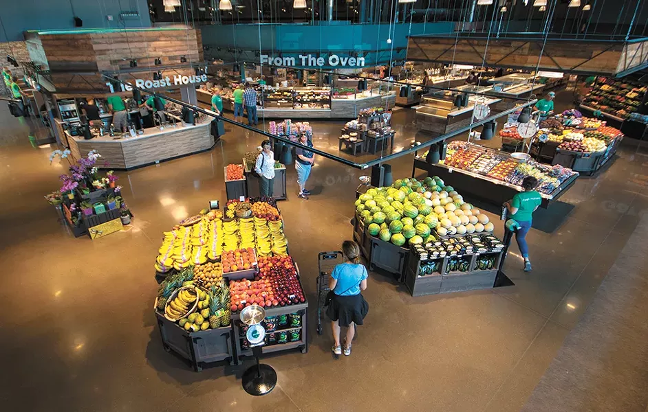 Stands of fresh produce are intentionally seen first when entering My Fresh Basket. - STUART DANFORD