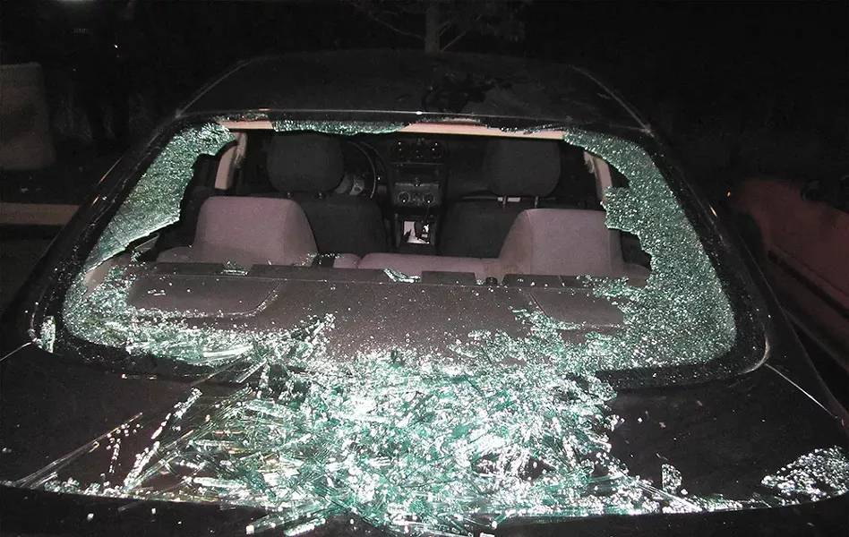A smashed car window sparked the brutal beating.
